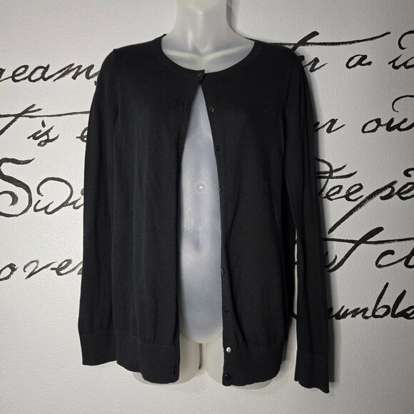 Maternity Crew-Neck Cardigan | Old Navy, Black, M - Picture 1 of 5